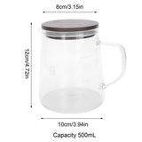 Coffee Pot with Lid HeatResistant Glass Heat Insulation Handle Kettle for Tea Milk Juice(500ml )
