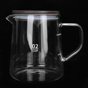 Coffee Pot with Lid HeatResistant Glass Heat Insulation Handle Kettle for Tea Milk Juice(500ml )