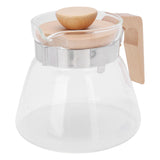 Pour Over Coffee Maker 600ml Glass Coffee Server Pot with Wooden Handle Lid for Home Office In Australia - Darrahopens