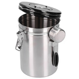 Coffee Bean Container with Exhaust Valve Tea Leaf Storage Canister for Kitchen Use(Silver Spoon 1.8L (Filled 750g Coffee Bean))