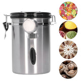 Coffee Bean Container with Exhaust Valve Tea Leaf Storage Canister for Kitchen Use(Silver Spoon 1.8L (Filled 750g Coffee Bean)) In Australia - Darrahopens