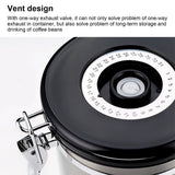Coffee Bean Container with Exhaust Valve Tea Leaf Storage Canister for Kitchen Use(Silver Spoon 1.8L (Filled 750g Coffee Bean))