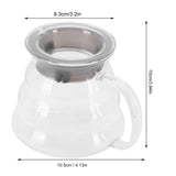 Glass Coffee Server Professional Glass Coffee Carafe Coffee Pot for Bar Kitchen Counter300ml