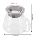 Glass Coffee Server Professional Glass Coffee Carafe Coffee Pot for Bar Kitchen Counter500ml