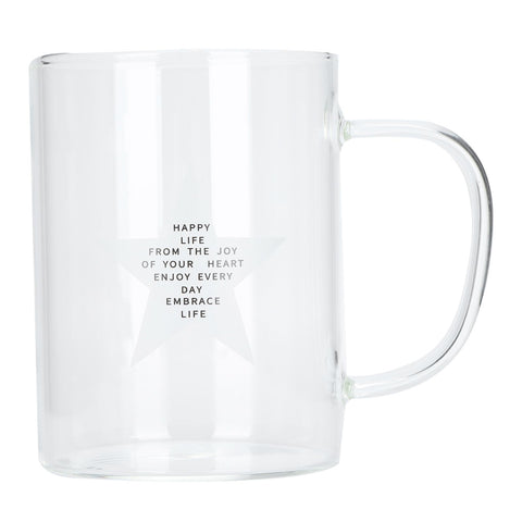 350ml Transparent Milk Cup Coffee Mug Tea Glass Drinkware with Handle for Kitchen Supplies(Five Pointed Star ) In Australia - Darrahopens