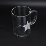 350ml Transparent Milk Cup Coffee Mug Tea Glass Drinkware with Handle for Kitchen Supplies(Five Pointed Star )