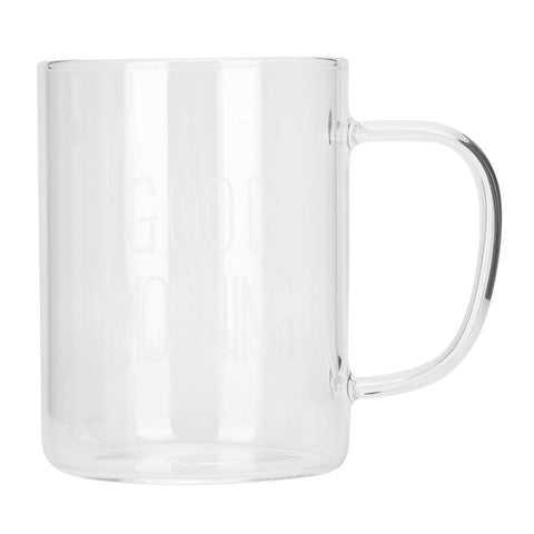 350ML Transparent Milk Coffee Mug with Handle Glass Water Cup Drinkware Kitchen UtensilWhite Letter In Australia - Darrahopens