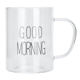 350ML Transparent Milk Coffee Mug with Handle Glass Water Cup Drinkware Kitchen UtensilBlack Letter In Australia - Darrahopens