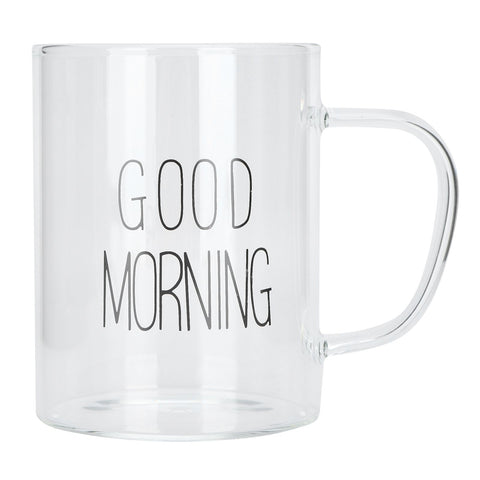 350ML Transparent Milk Coffee Mug with Handle Glass Water Cup Drinkware Kitchen UtensilBlack Letter In Australia - Darrahopens