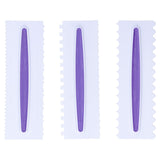 3Pcs Cake Icing Spatula Frosting Scraper Comb Edge Smoothing Decorating Tool Plastic In Australia - Darrahopens