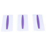 3Pcs Cake Icing Spatula Frosting Scraper Comb Edge Smoothing Decorating Tool Plastic In Australia - Darrahopens