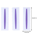 3Pcs Cake Icing Spatula Frosting Scraper Comb Edge Smoothing Decorating Tool Plastic