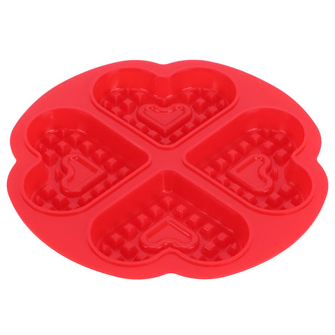 DIY Waffle Mold Reusable Silicone Muffin Cake Mould Baking Utensil Kitchen Accessory(4Grid HeartShape ) In Australia - Darrahopens