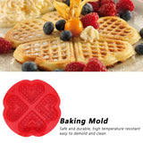 DIY Waffle Mold Reusable Silicone Muffin Cake Mould Baking Utensil Kitchen Accessory(4Grid HeartShape )