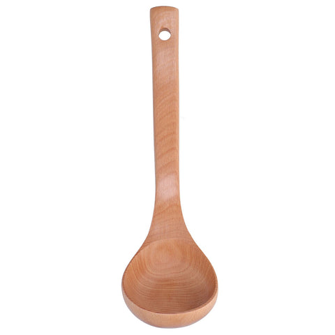 Soup Wooden Spoon with Hanging Hole Long Handle Lightweight 27.5x7.5cm/10.8x2.9in In Australia - Darrahopens