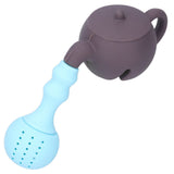 Silicone Tea Infuser Multifunction Teapot Shape Tea Leaf Strainer Filter Brown Sky Blue In Australia - Darrahopens