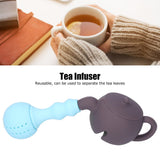 Silicone Tea Infuser Multifunction Teapot Shape Tea Leaf Strainer Filter Brown Sky Blue