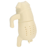 Cute Dog Shape Tea Strainer Silicone Tea Leaf Infuser Filter for Home Office Use Beige