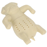 Cute Dog Shape Tea Strainer Silicone Tea Leaf Infuser Filter for Home Office Use Beige
