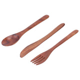 3PCS Wooden Tableware Sets Portable Fork Knife Spoon Cutlery Kitchen Dinnerware Accessories In Australia - Darrahopens