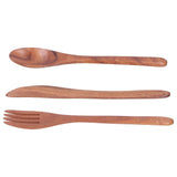 3PCS Wooden Tableware Sets Portable Fork Knife Spoon Cutlery Kitchen Dinnerware Accessories In Australia - Darrahopens