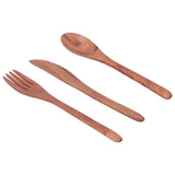 3PCS Wooden Tableware Sets Portable Fork Knife Spoon Cutlery Kitchen Dinnerware Accessories In Australia - Darrahopens