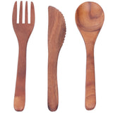 3PCS Wooden Tableware Sets Portable Fork Knife Spoon Cutlery Kitchen Dinnerware Accessories In Australia - Darrahopens