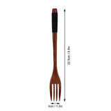 Japanese Wooden Fork Kitchen Tableware Cutlery for Barbecue Picnic Camping Parties