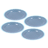 4PCS 9in Salad Plate Fruit Plate Dessert Cake Dishes Pastry Tray Tableware DecorationDark Blue Grid In Australia - Darrahopens
