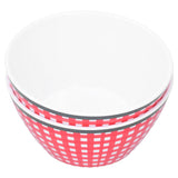 4PCS 6in Salad Bowl Dinner Serving Bowl Sets Kitchen Imitation Porcelain DinnerwareRed Grids In Australia - Darrahopens