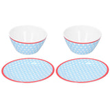 4Pcs/Set Salad Fruit Plate Dish Bowl Set Dinnerware Tableware for Home Restaurant Supplies