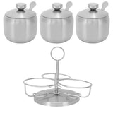 Seasoning Pot Set Innovative Rotating Condiment Spice Salt Sugar Jar Container with Lid Spoon In Australia - Darrahopens