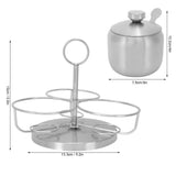 Seasoning Pot Set Innovative Rotating Condiment Spice Salt Sugar Jar Container with Lid Spoon