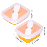 Silicone Insulation Box Portable Lunch Box with Integrated Fork Spoon for Office SchoolOrange 600ML