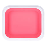 Silicone Insulation Box Portable Lunch Box with Integrated Fork Spoon for Office SchoolPink 600ML