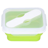 Silicone Insulation Box Portable Lunch Box with Integrated Fork Spoon for Office SchoolFruit Green 600ML In Australia - Darrahopens