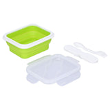 Silicone Insulation Box Portable Lunch Box with Integrated Fork Spoon for Office SchoolFruit Green 600ML In Australia - Darrahopens