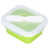Silicone Insulation Box Portable Lunch Box with Integrated Fork Spoon for Office SchoolFruit Green 600ML In Australia - Darrahopens