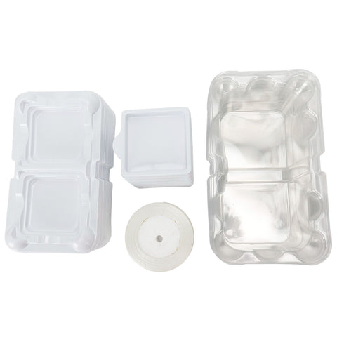 10pcs 2‑Grid Cake Packaging Box with Ribbon Transparent Cake Packaging Container In Australia - Darrahopens