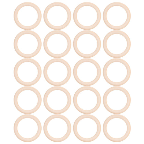 20Pcs Wood Baby Natural Teething Rings DIY Jewelry Circle Pendant Craft Making Accessory70mm