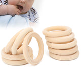 20Pcs Wood Baby Natural Teething Rings DIY Jewelry Circle Pendant Craft Making Accessory70mm