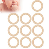 20Pcs Wood Baby Natural Teething Rings DIY Jewelry Circle Pendant Craft Making Accessory70mm