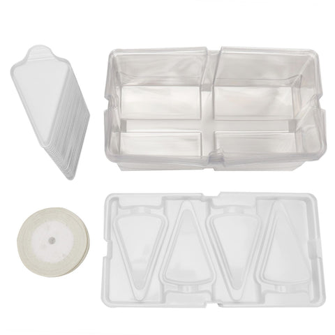 10pcs Baking Cake Box 4 Grid Triangular Transparent Material Cake Box for Dessert Bakery In Australia - Darrahopens