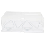 10pcs Baking Cake Box 4 Grid Triangular Transparent Material Cake Box for Dessert Bakery