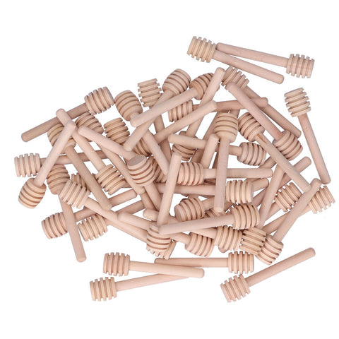 50PCS 8CM Wood Honey Dipper Sticks Honey Stirrer Dispensing Wand for Wedding Party Favors In Australia - Darrahopens