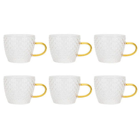 6Pcs Heat Resistant Glass Cup Tea Cup with Handle Tea Set Accessories for Home Tea House In Australia - Darrahopens