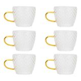 6Pcs Heat Resistant Glass Cup Tea Cup with Handle Tea Set Accessories for Home Tea House In Australia - Darrahopens