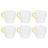 6Pcs Heat Resistant Glass Cup Tea Cup with Handle Tea Set Accessories for Home Tea House