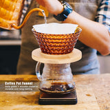 Coffee Pot Filter reusable glass Coffee Dripper Funnel Kettle Brewer AccessoriesBrown