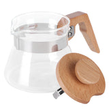 400ml Teapot Glass Coffee Maker Pot Water Kettle with Wood Handle Kitchen Accessory In Australia - Darrahopens